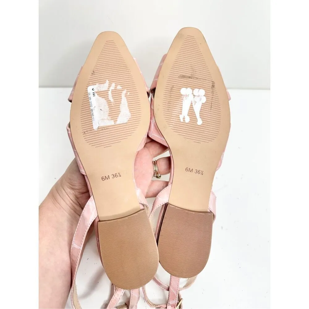 Louise‎ et Cie Flats Womens Size 6 Pink Pointed Toe Leather Ankle Strap Textured - Image 9