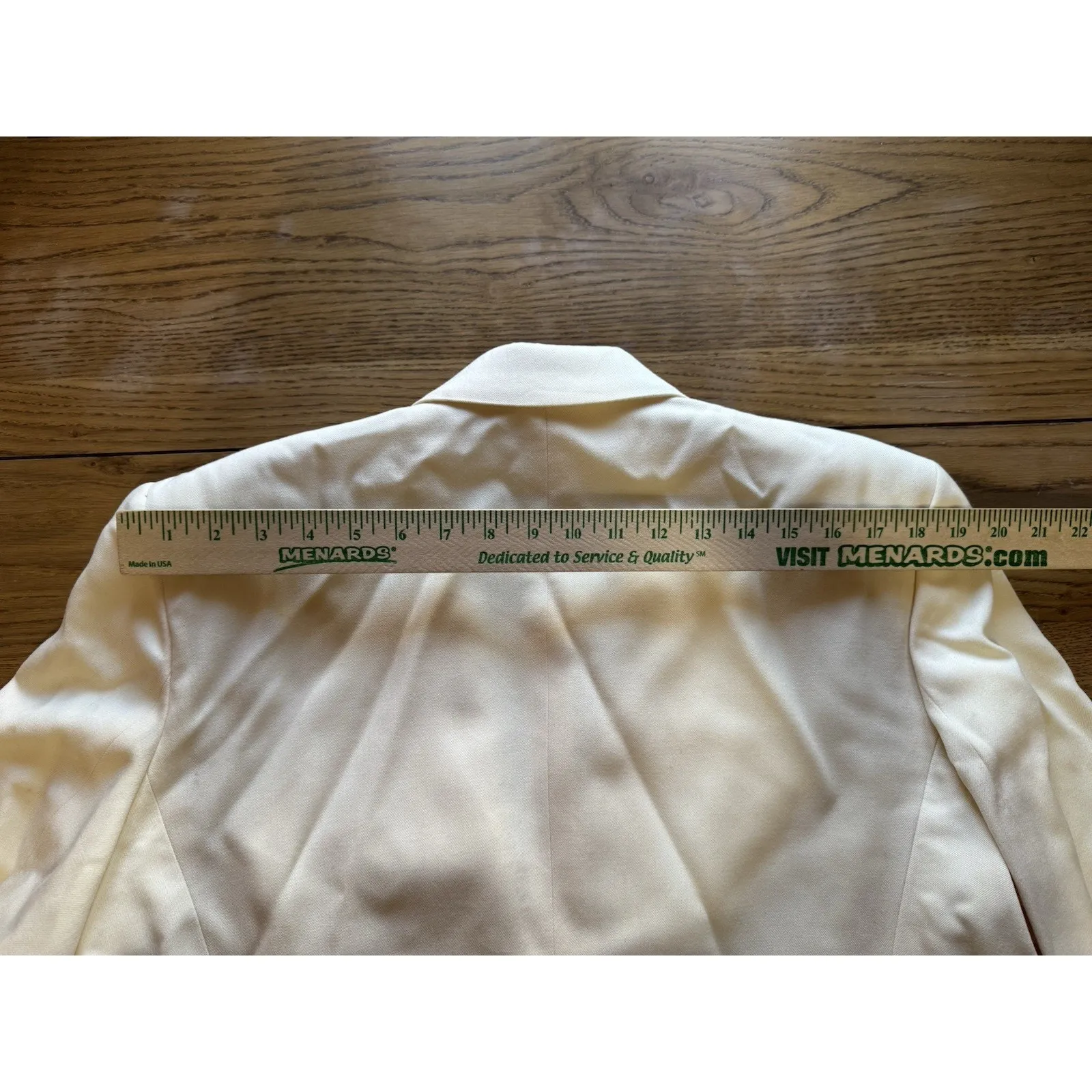 Austin Reed Cream Wool Blazer Women 16W Gold Button Made In USA Classic Vintage - Image 16