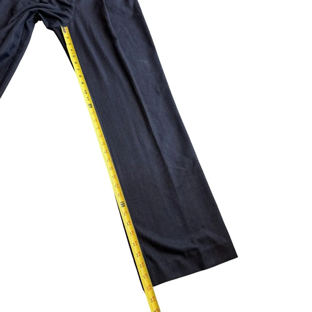 Reformation Size 6 Wide Leg Trouser Pants Charcoal Black Pinstripe Academia Work - Image 7