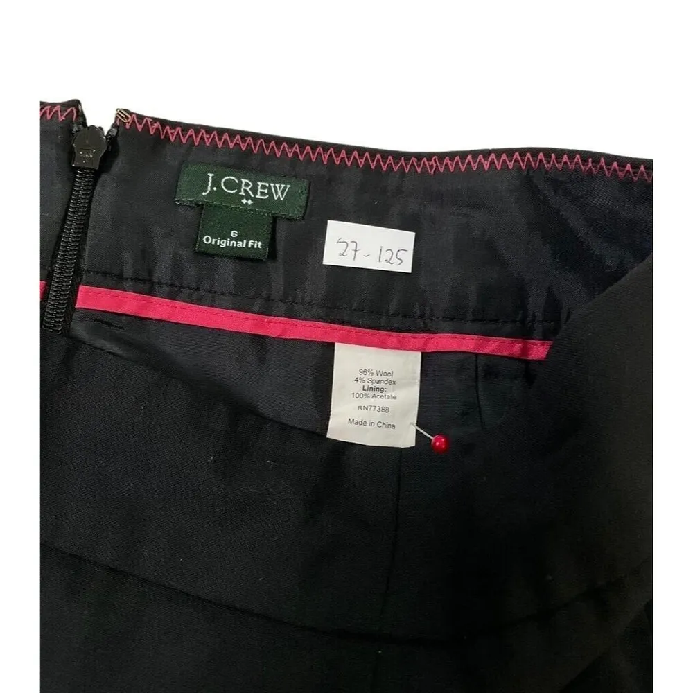 J. Crew Women Size 6 Original Fit Black Skirt Business Office (27-125P) - Image 3
