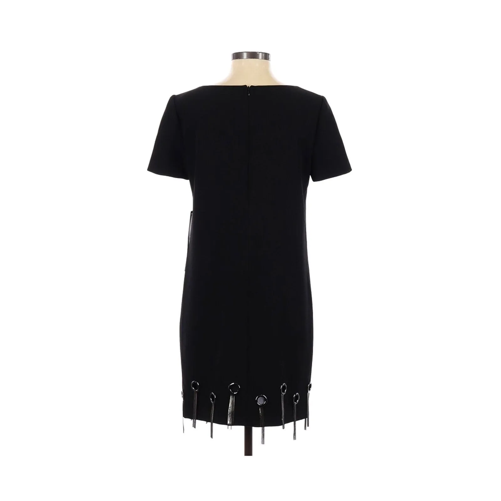 Badgley Mischka Black Fringe‎ Dress Size 4 - Image 4