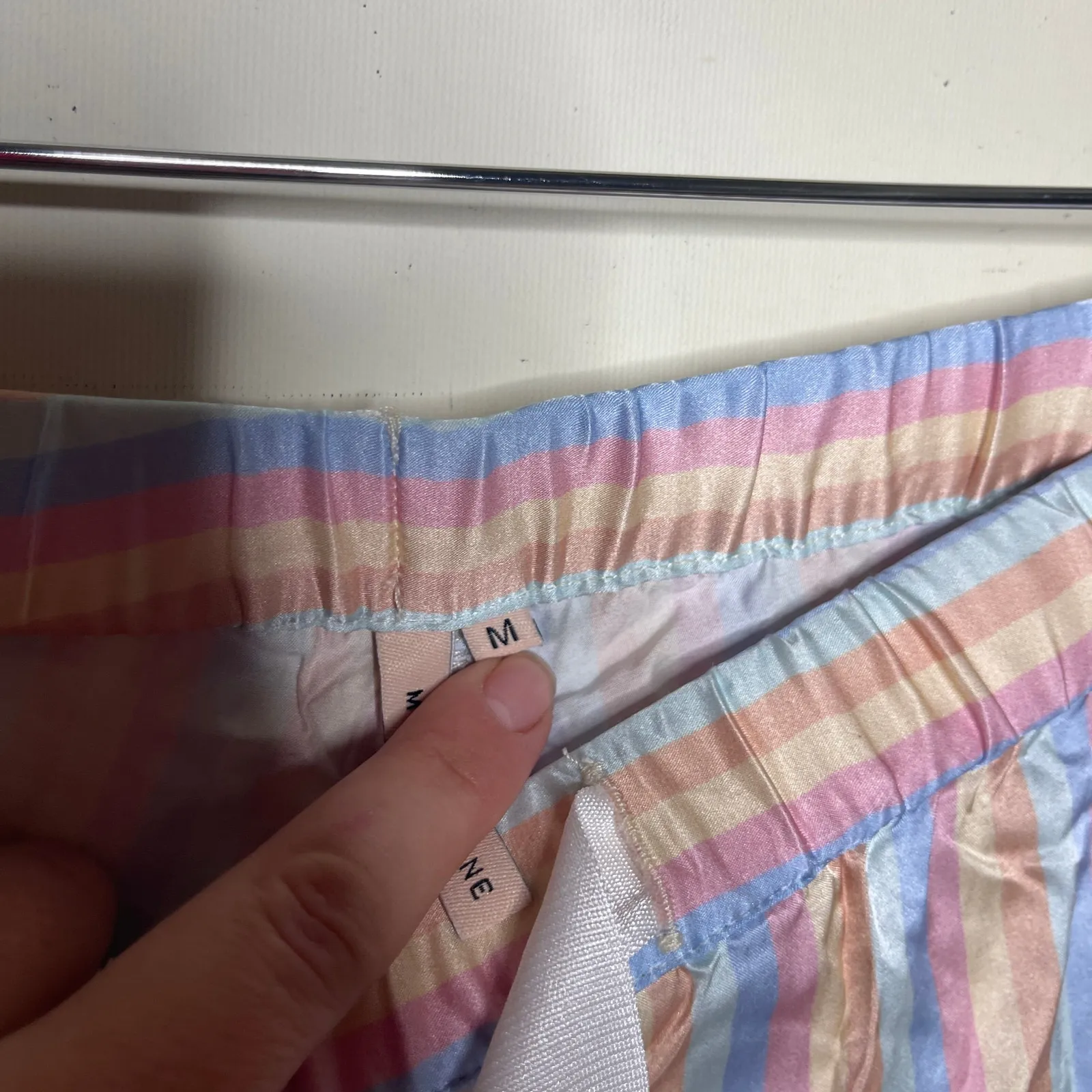 MORGAN LANE Chantal pajama Pant in baby rainbow stripe sz M - Image 7