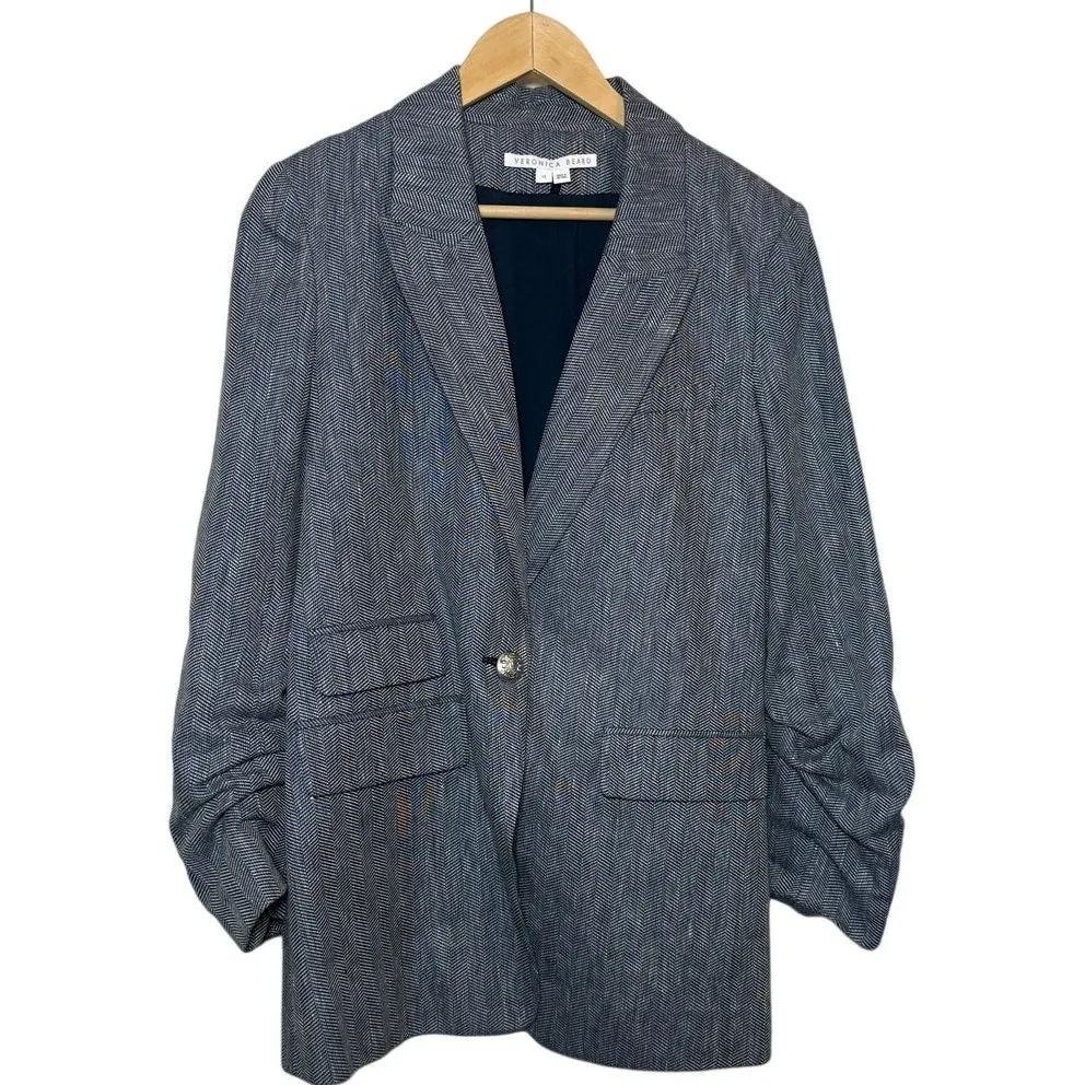 Veronica Beard Martel Herringbone Dickey Blazer Women’s Size 12 - Image 4