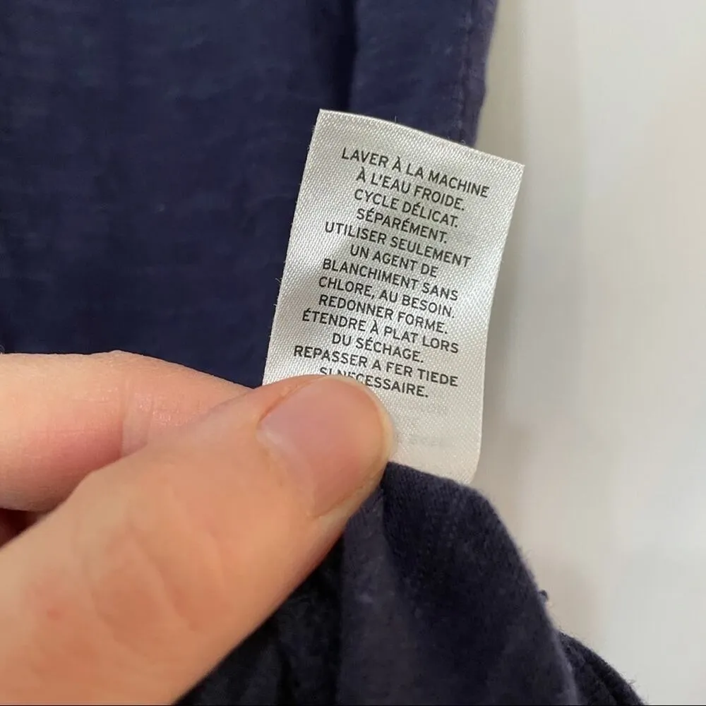 Caslon Dark Blue Eyelet Cap Sleeve Blouse Womens S Romantic Girly Classic Top - Image 5