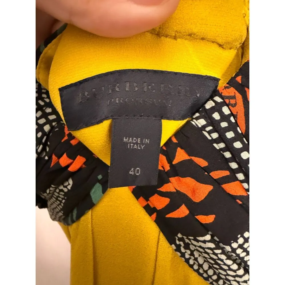 Burberry Prorsum Yellow Green 100% Mulberry Silk Dress NWOT - Image 6