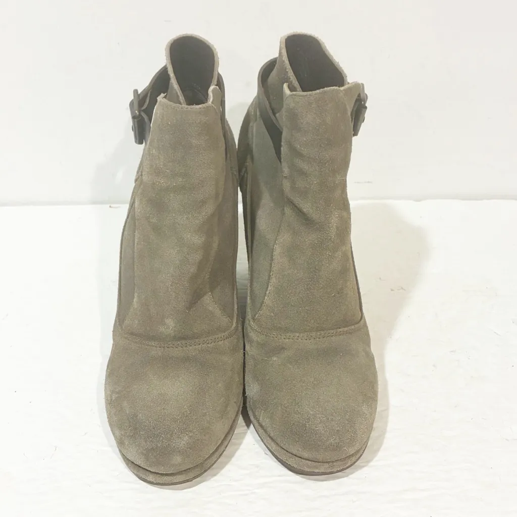 ALL SAINTS Women’s Size 9 Ankle Boots Jacks Place Wedges Gray Suede Bootie - Image 2