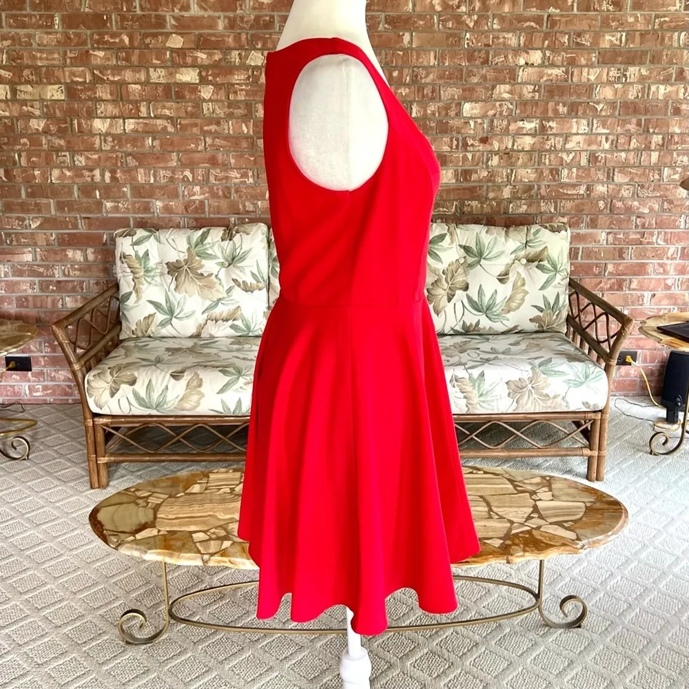 Lulus As Swoon As Possible Dress Skater Mini Red M Fit & Flare Sleeveless Party - Image 8
