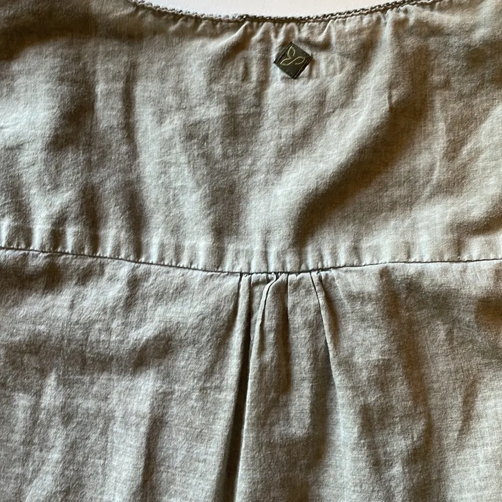 Organic cotton scoop neck crochet short sleeve tie back lightweight boho shirt - Image 10