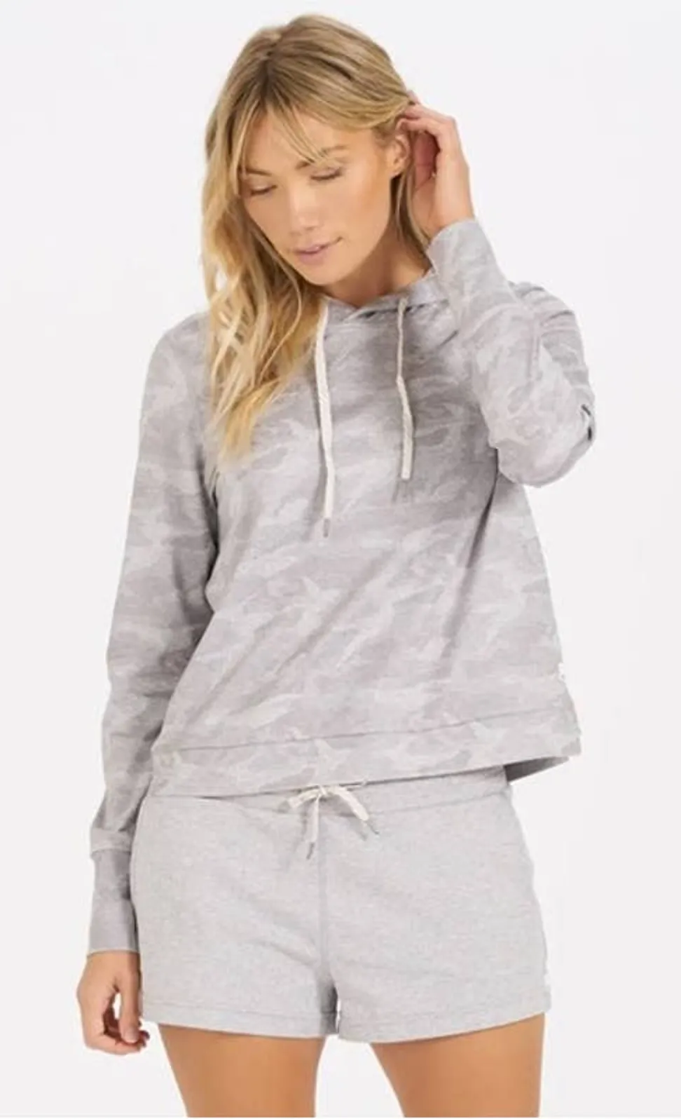 Vuori Halo Essential Pullover Hoodie Sweatshirt Shirt Pale Heather Camo Large - Image 1