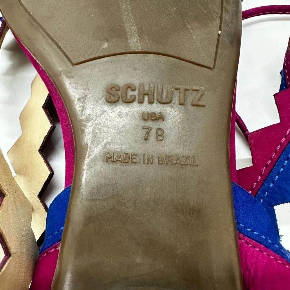 Schutz Leila Zig Zag Ankle Wrap Tassel Sandals - Image 10