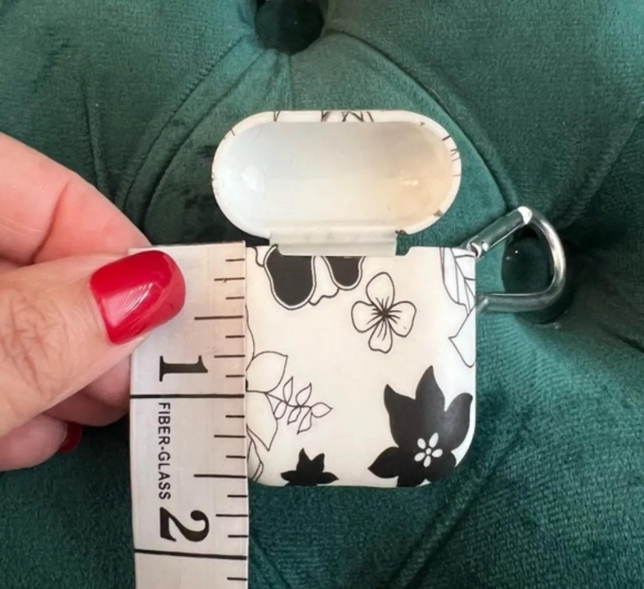 Black and White Floral Silicone Earbud Case Cover Compatible Apple AirPods 2nd - Image 9