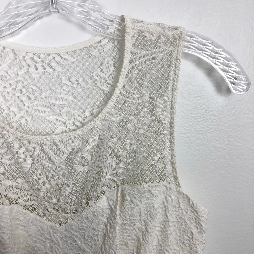 Guess Lace Floral Embroidered Fit & Flare Mini Flare Dress White Size 0 - Image 6