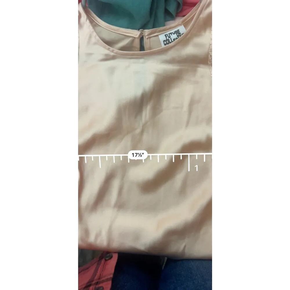 Future Collective Women's Sleeveless Lace Trim Ankle Dress Peach M Pink Size M - Image 6