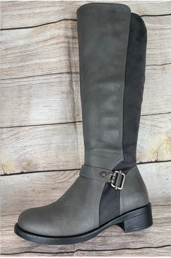 Dream Pairs Gray Over the Knee Riding Boots Size 6 - Image 1