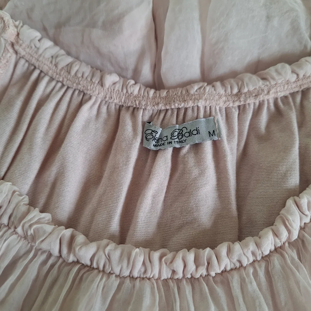 Elena Baldi Silk Puff Sleeve Top Bell Flare Sleeves Flowy Loose Fit M - Image 7