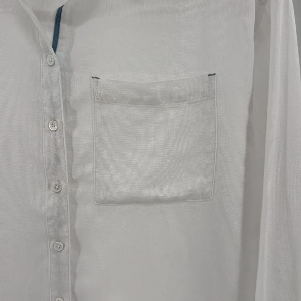 Sundance White cotton lightweight textured Button up Shirt Top xs casual minimal - Image 5