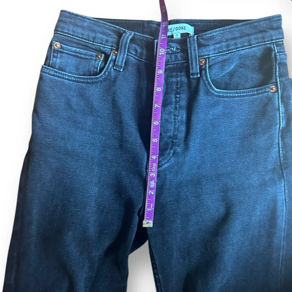 RE/DONE 70s Stove Pipe Jeans In Washed Noir Straight Leg Button Fly Size 25 - Image 8