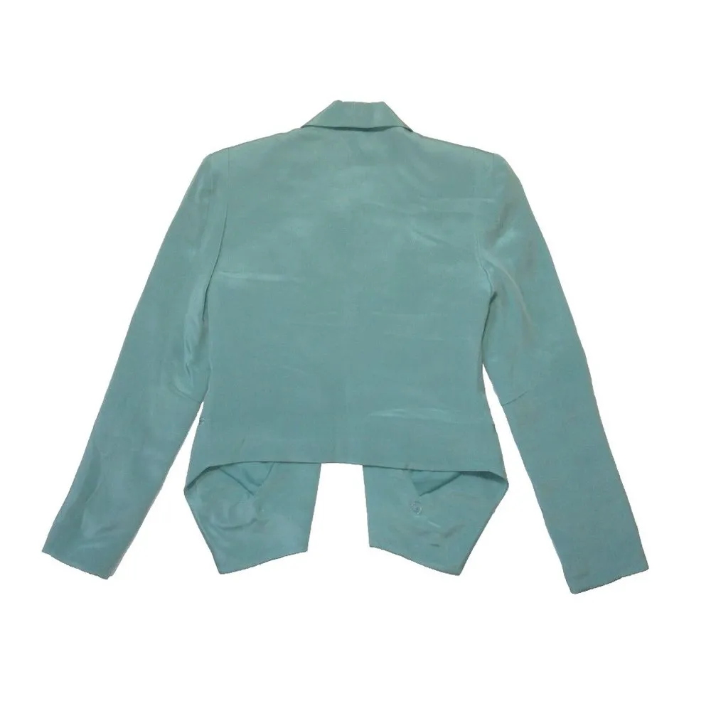 NWT Rebecca Minkoff Becky Blazer in Neptune Green Soft Silk Jacket 2 $368 - Image 9