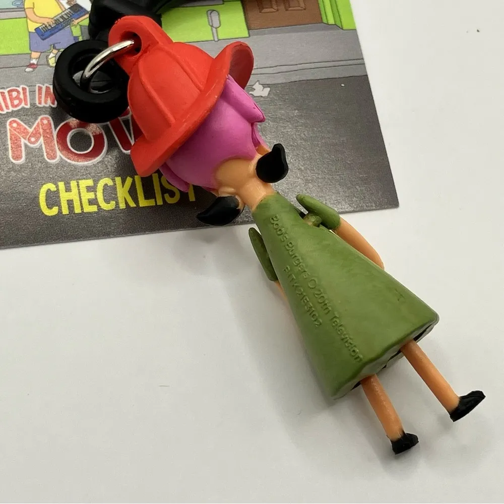 Bob’s Burgers Firehat Louise Chibi in Motion Bag Clip Pink - Image 3