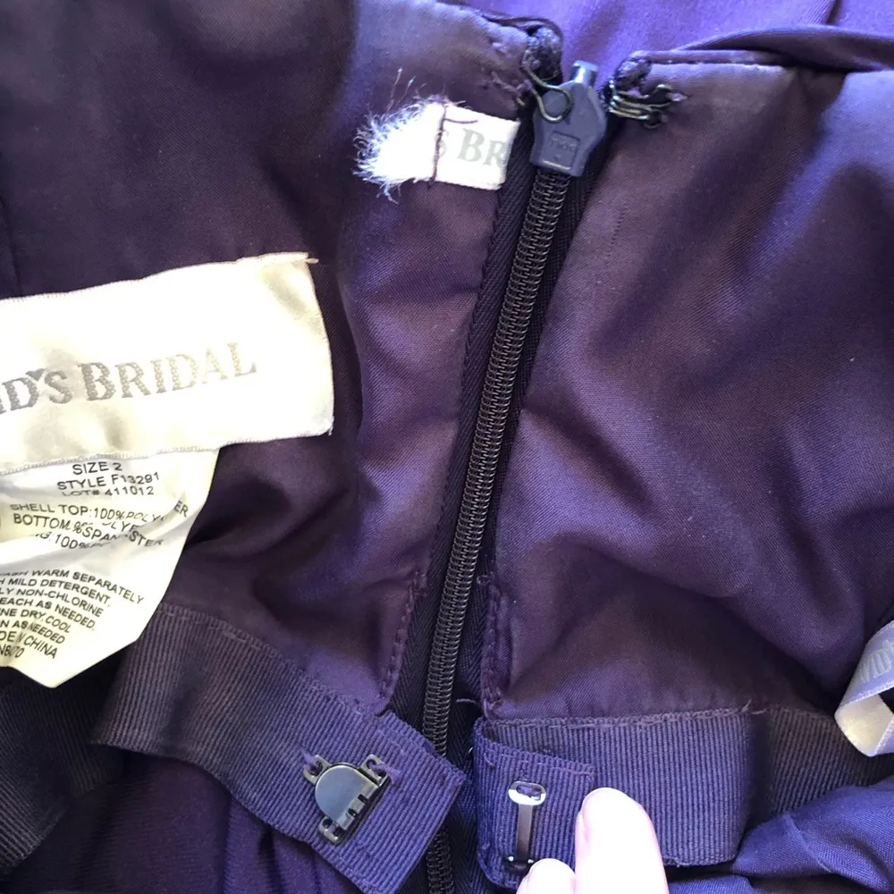 David’s Bridal Purple Strapless Bridesmaid Dress - Image 7