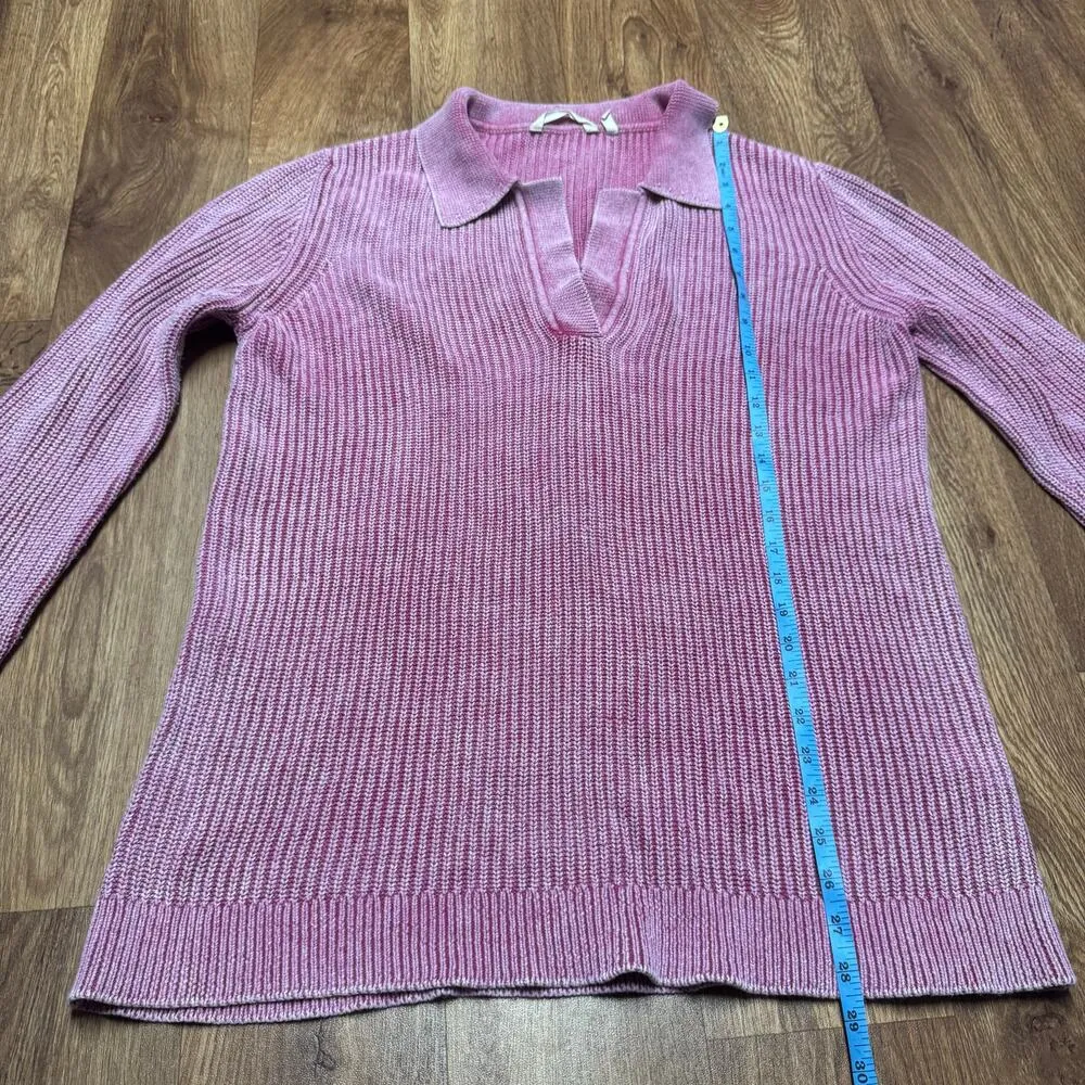 Soft Surroundings Womens Wilde Fiery Fuchsia Pink V Neck Sweater Size Medium - Image 9