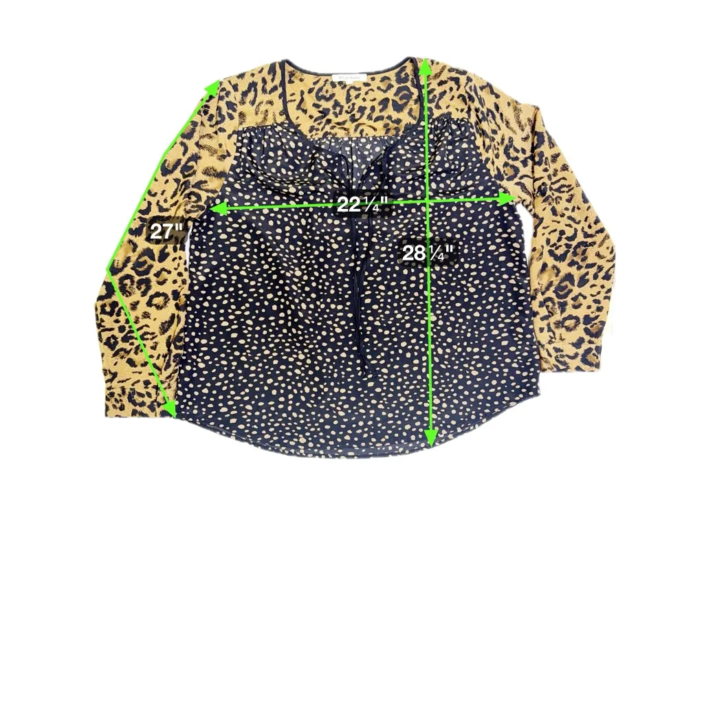 Black Rainn‎ Animal Print Blouse size XL - Image 8