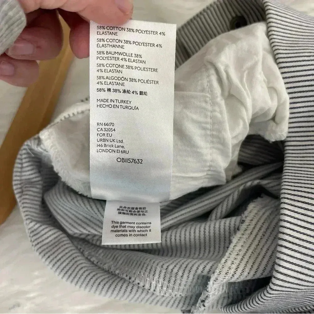 Free People Pants Medium Woman's Florence Crop Flare Striped White Size XS NWOT - Image 5