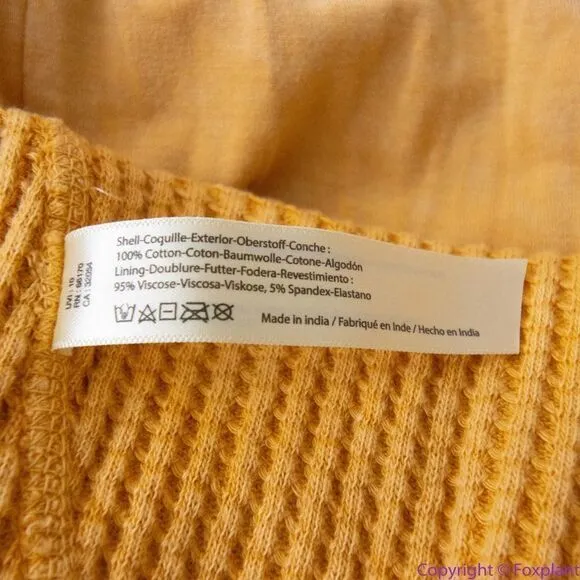 NEW Free People One Katya Golden Yellow Thermal‎ Ruched Mini Dress, L - Image 14