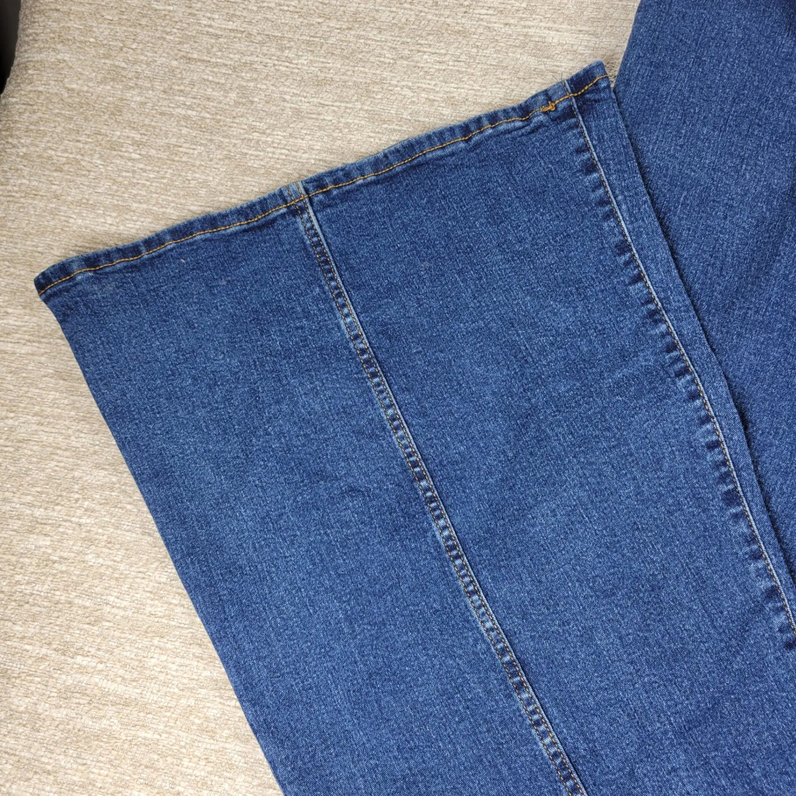 AVA & VIV Jeans Overalls Jumpsuit Size 20 Bell Bottom Flare Leg Button Front - Image 14