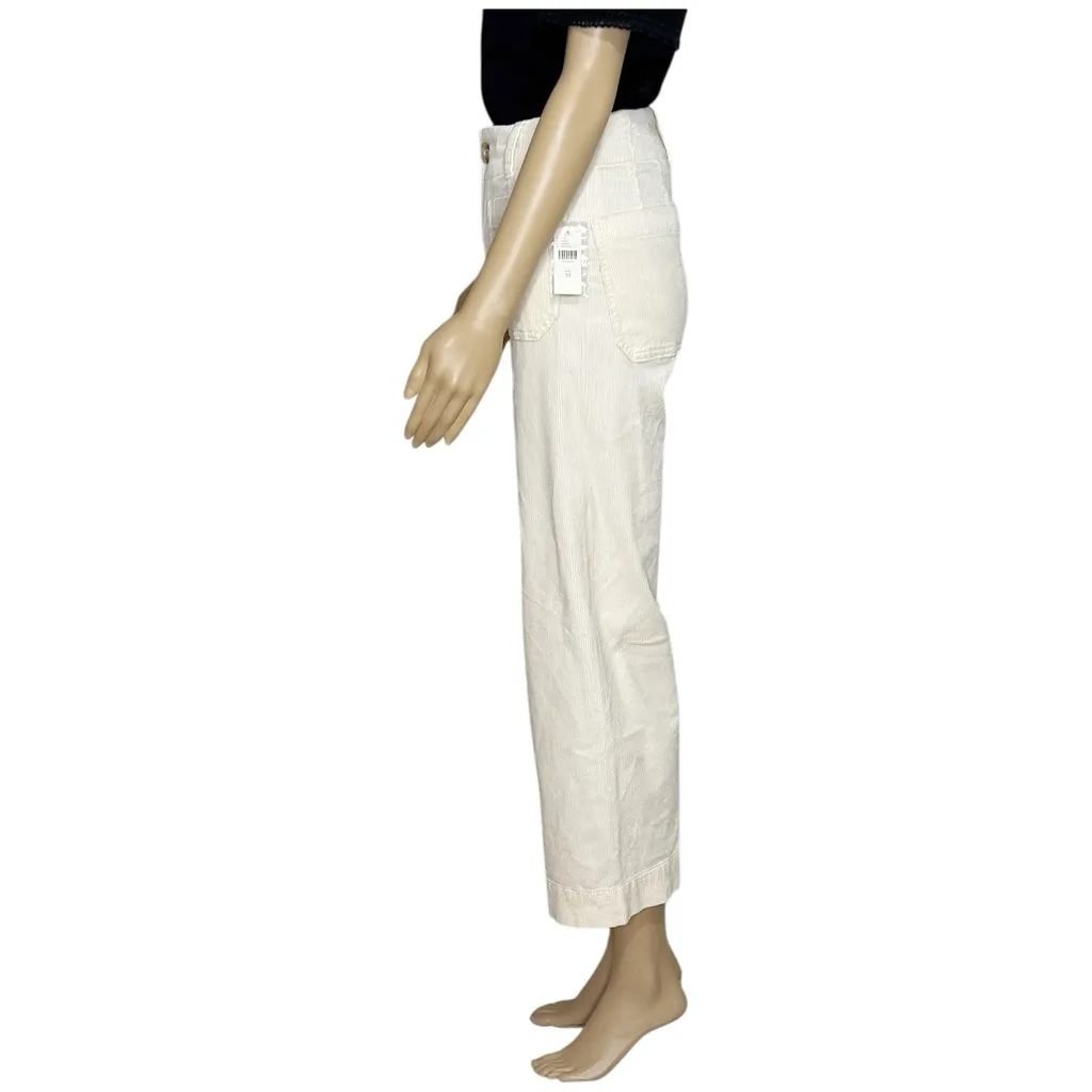 MAEVE x ANTHROPOLOGIE Colette Cropped Wide Leg Corduroy Pants, Ivory, 24” - Image 7