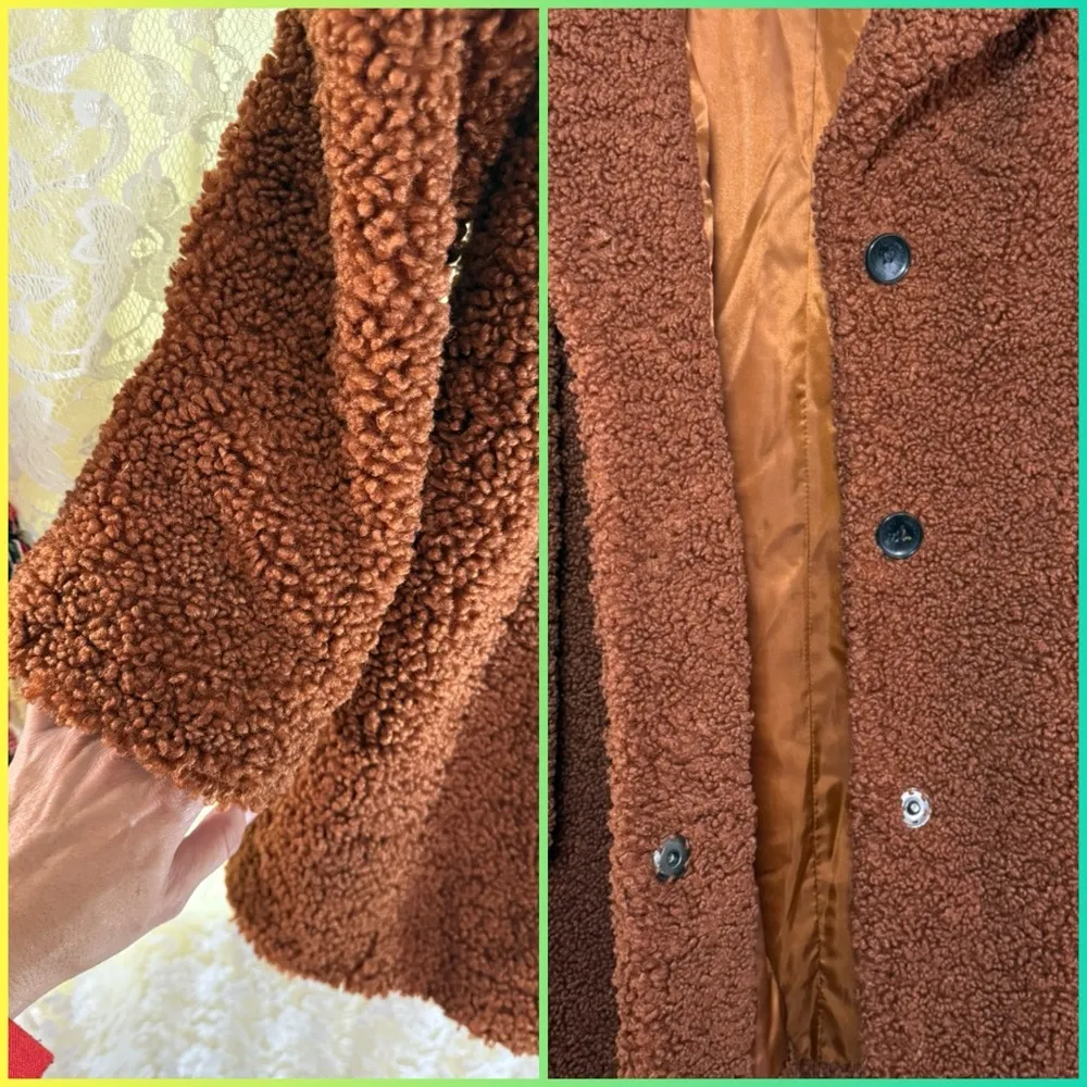 Sam Edelman Brown Teddy Coat XS - Image 4
