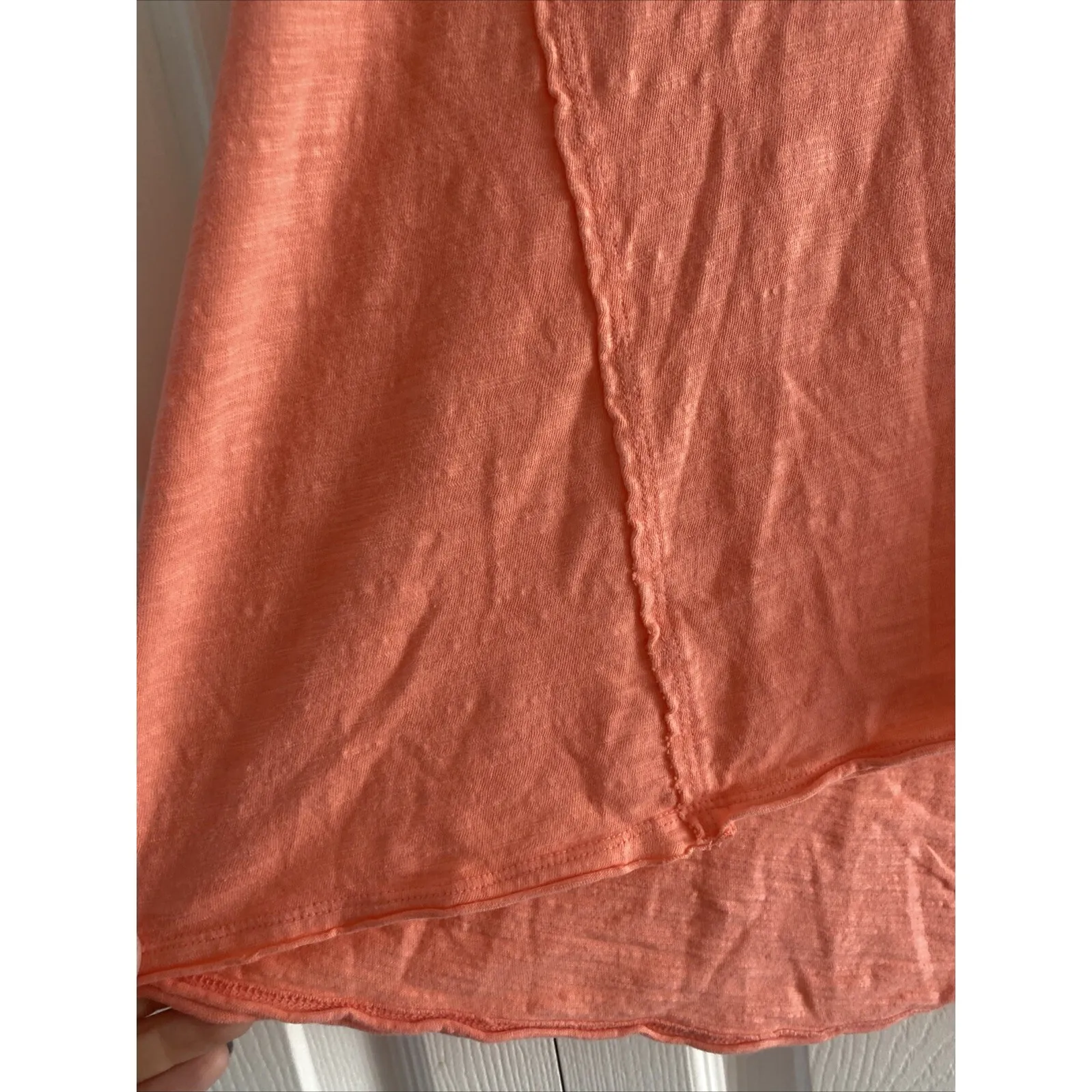 Sundance Women's Medium Coral Pink Round Neck Cotton Blouse Clean Girl‎ Cottage Orange - Image 5