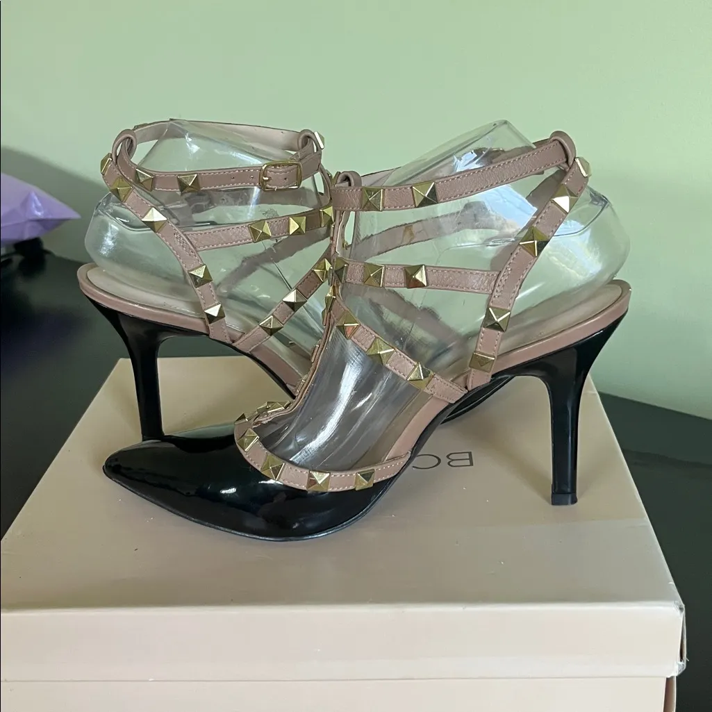 BCBGeneration Adobe Rockstud Studded Heels Black Size 9 - Image 10