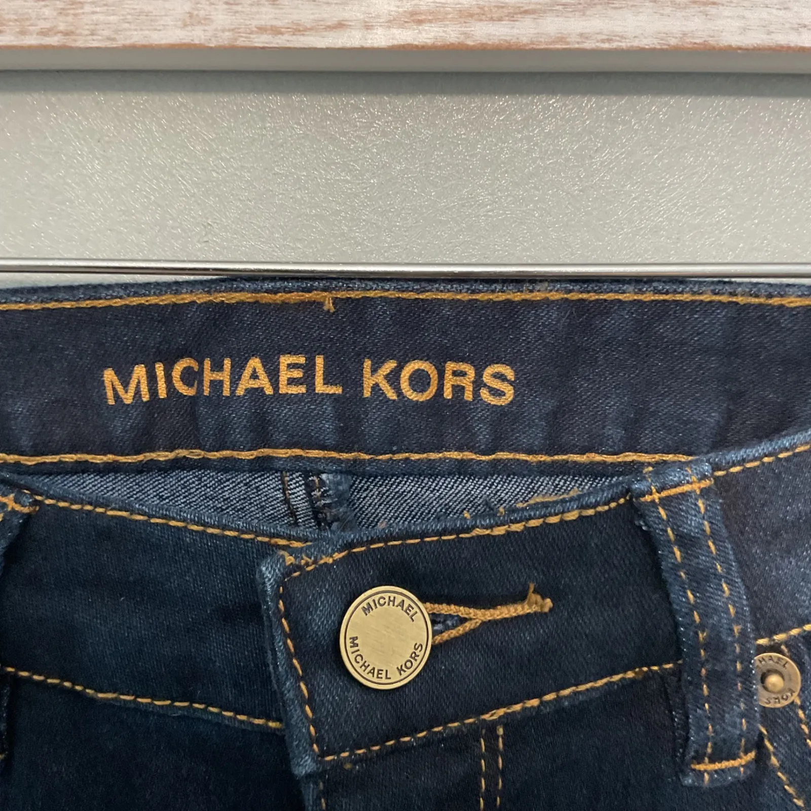 Michael Kors Skinny Jeans Dark Wash Mid Rise Stretch Denim Womens Size 6 - Image 4