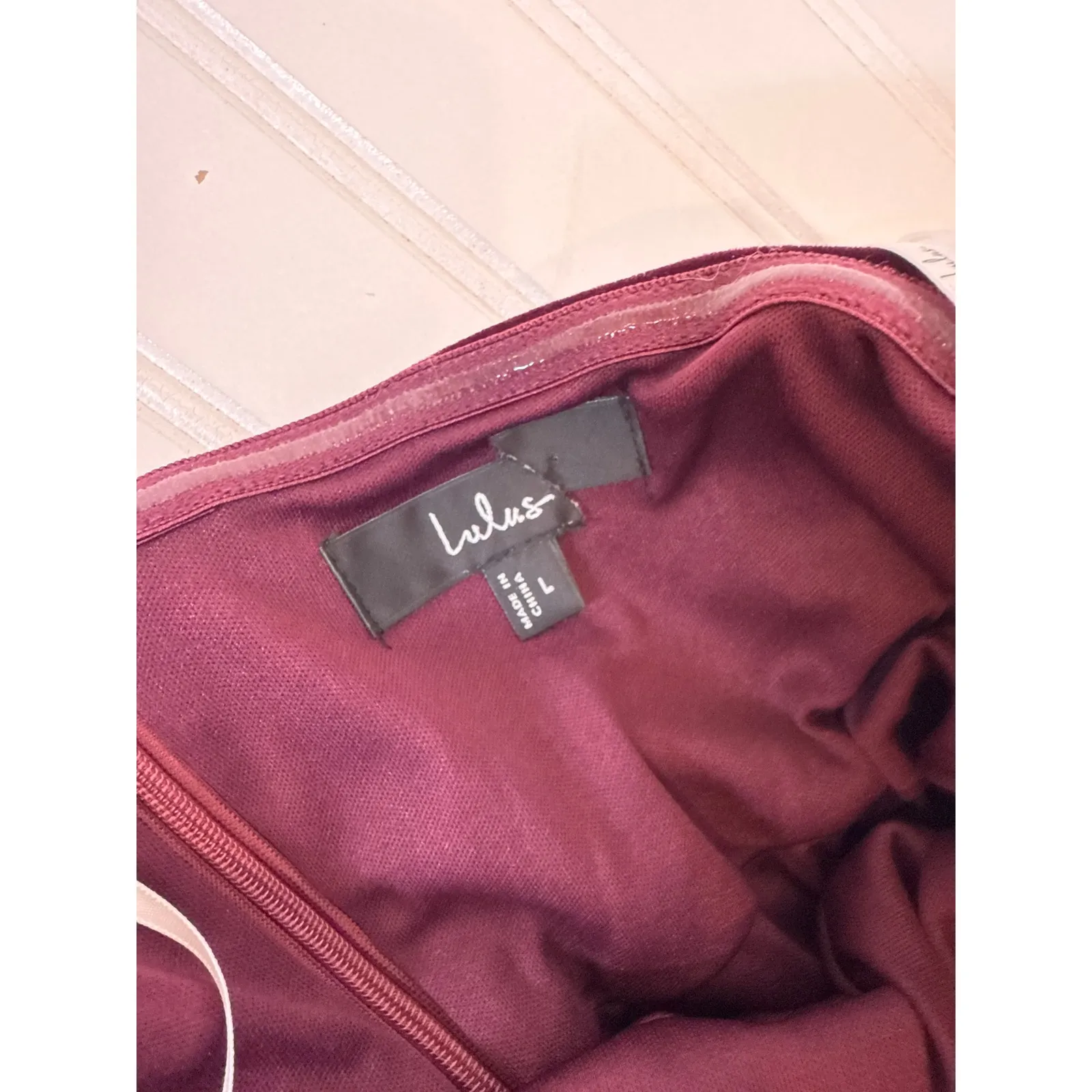 NWOT Lulus Perfectly Captivating Plum Purple Velvet Strapless Maxi Dress Size L - Image 4