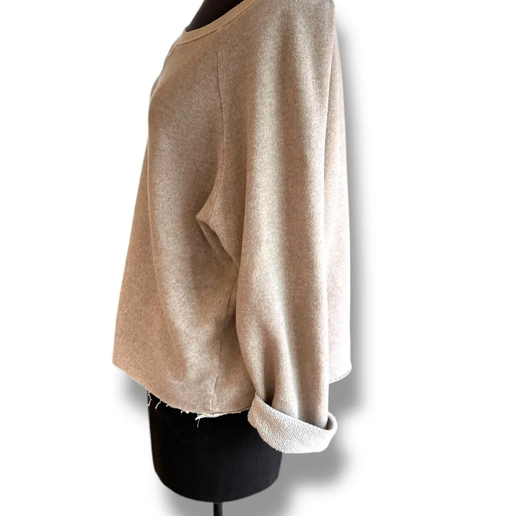 Customized women's crop sweatshirt, Tan/gray Taupe 90s Style Merona 2XL Comfy! Gray Size 2X - Image 3