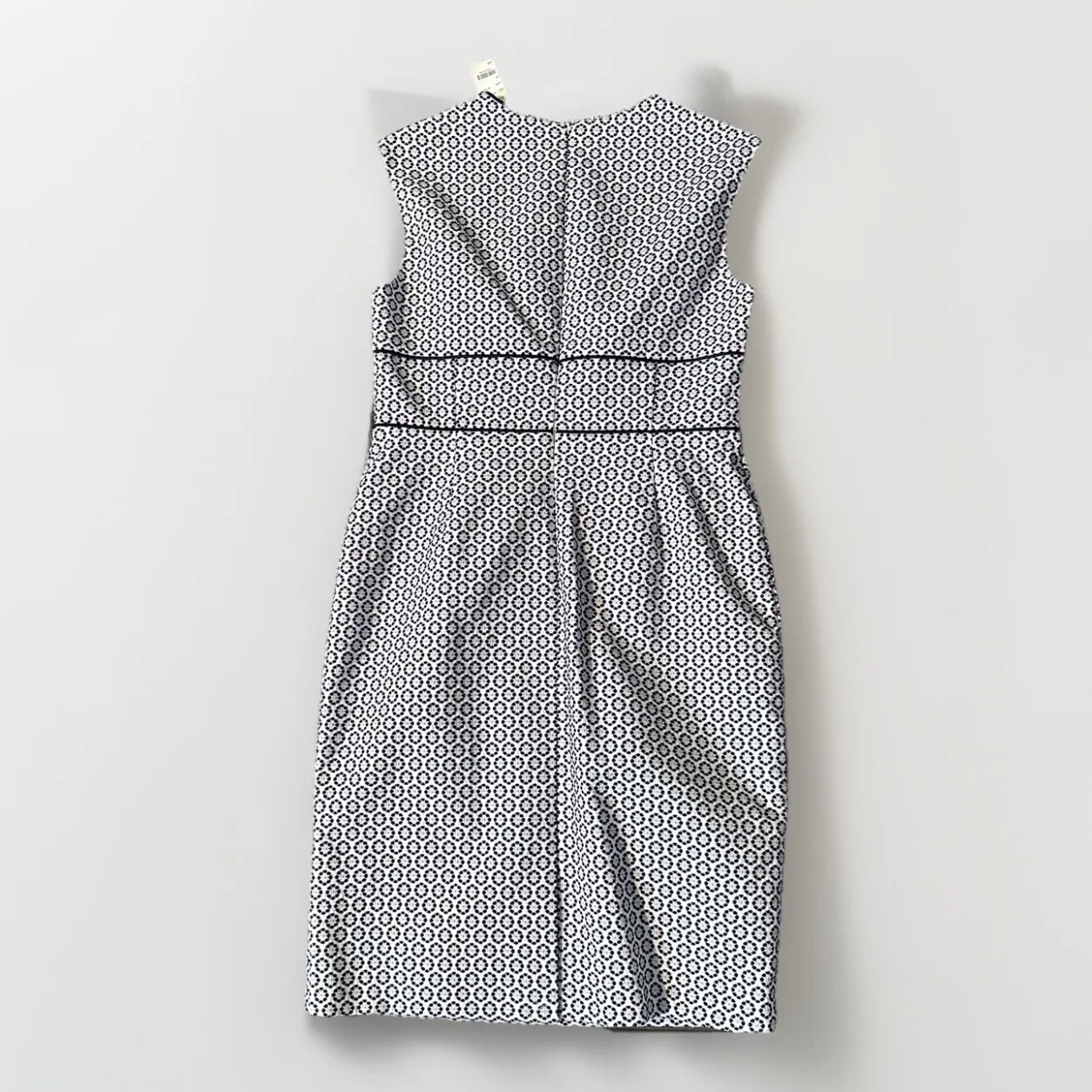 Brooks Brothers Floral Geometric Jacquard Sheath Empire Dress Sleeveless Women 6 - Image 9