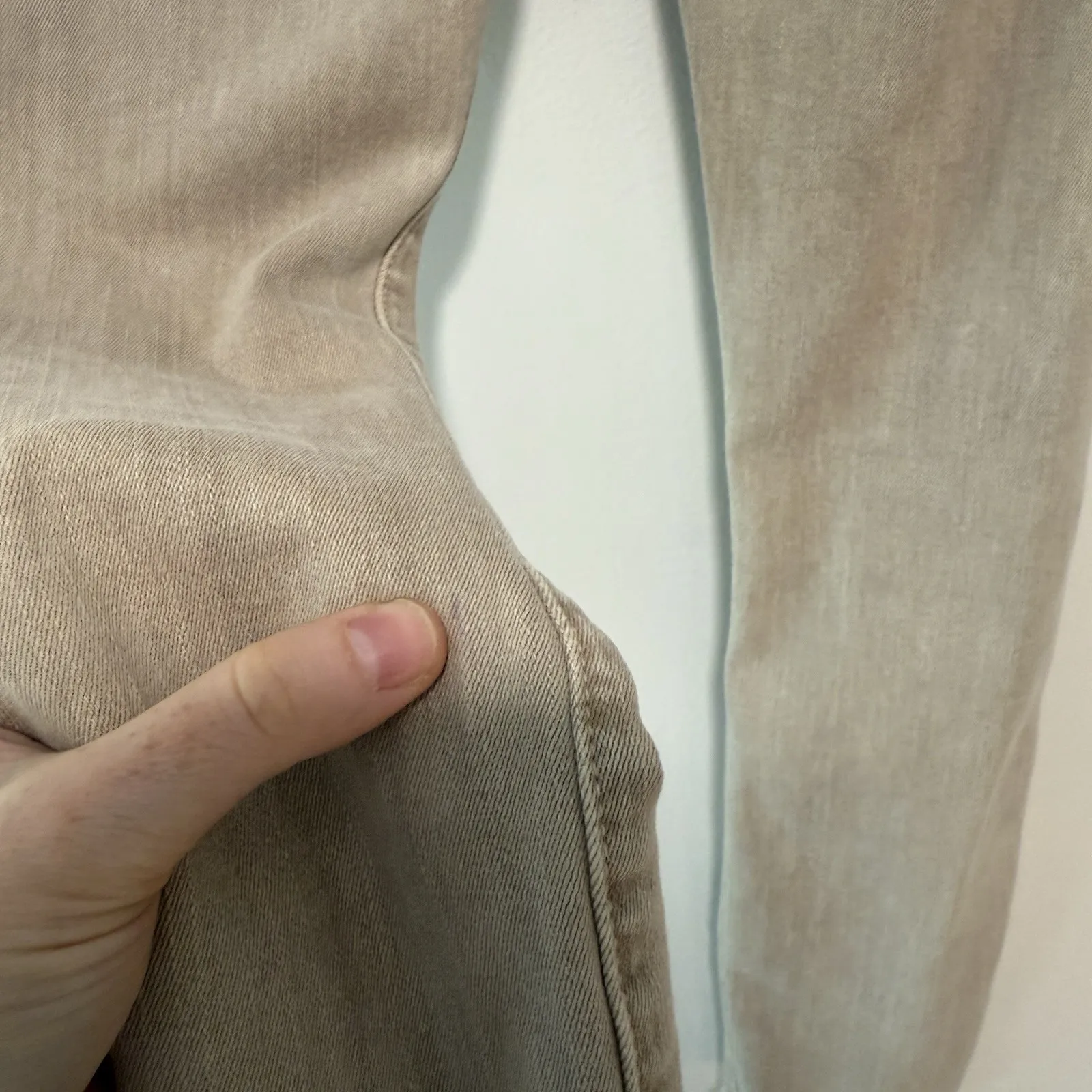 Mother Stunner‎ Zip Ankle Step Fray Jeans in Sexy Just Walked into Town Tan 25 Brown - Image 5