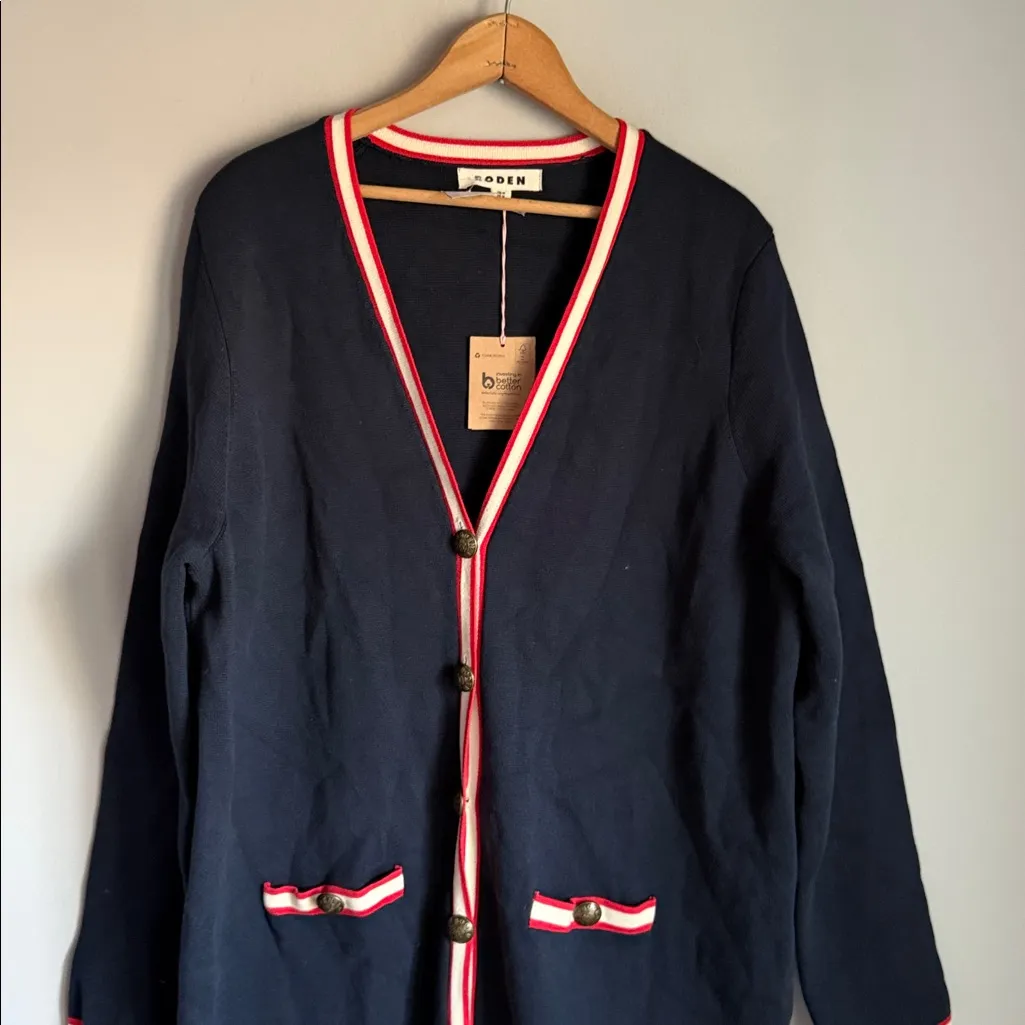 NEW Boden Holly Longline Jacket 14 Blue - Image 6