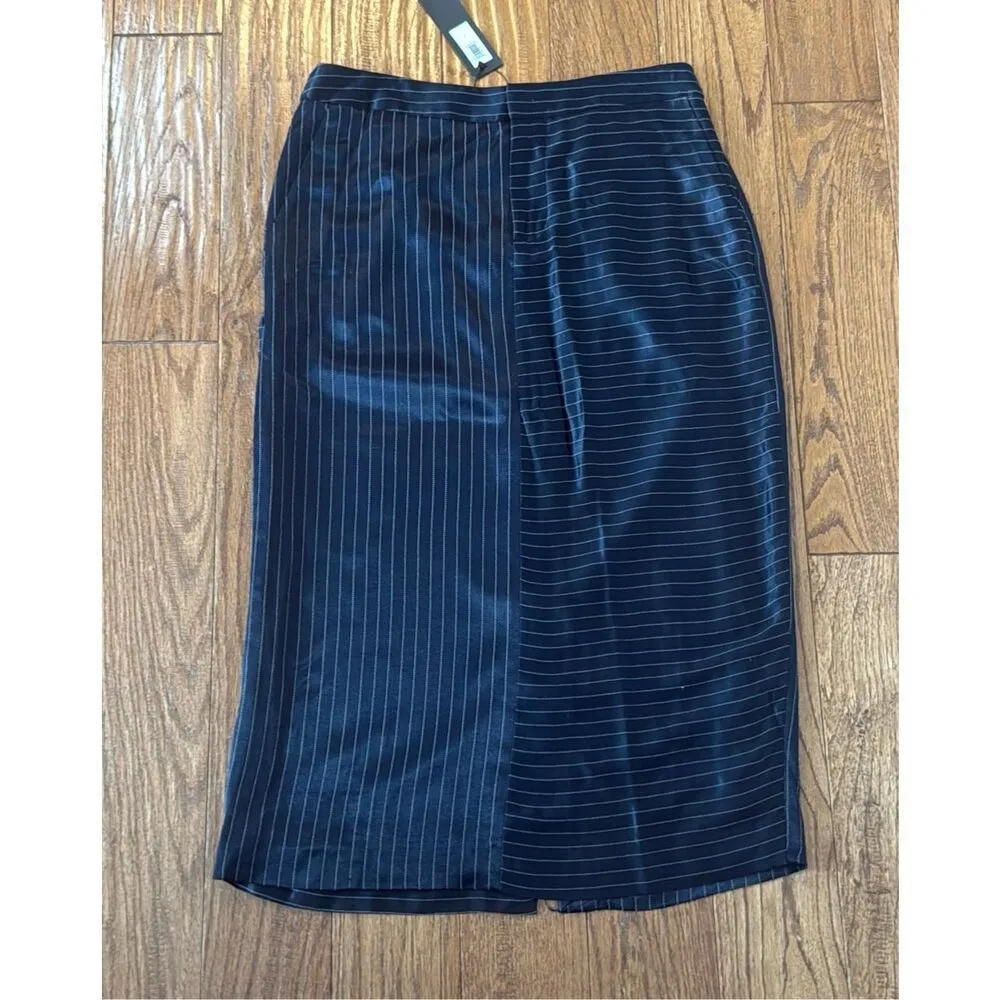 Banana Republic NWT navy pinstripe pencil skirt size 2 - Image 4