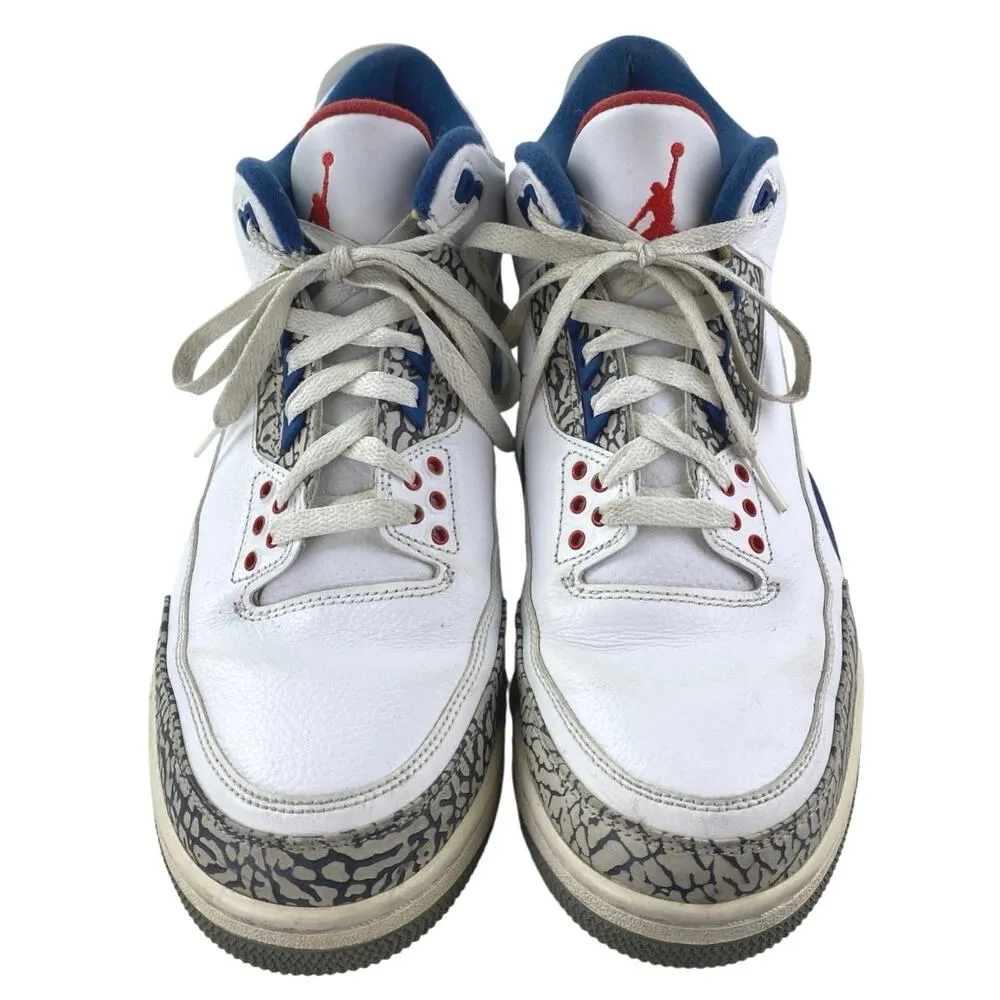 Nike Air Jordan 3 Retro Men's White Blue Athletic Basketball Sneakers Shoes 12 - Image 2