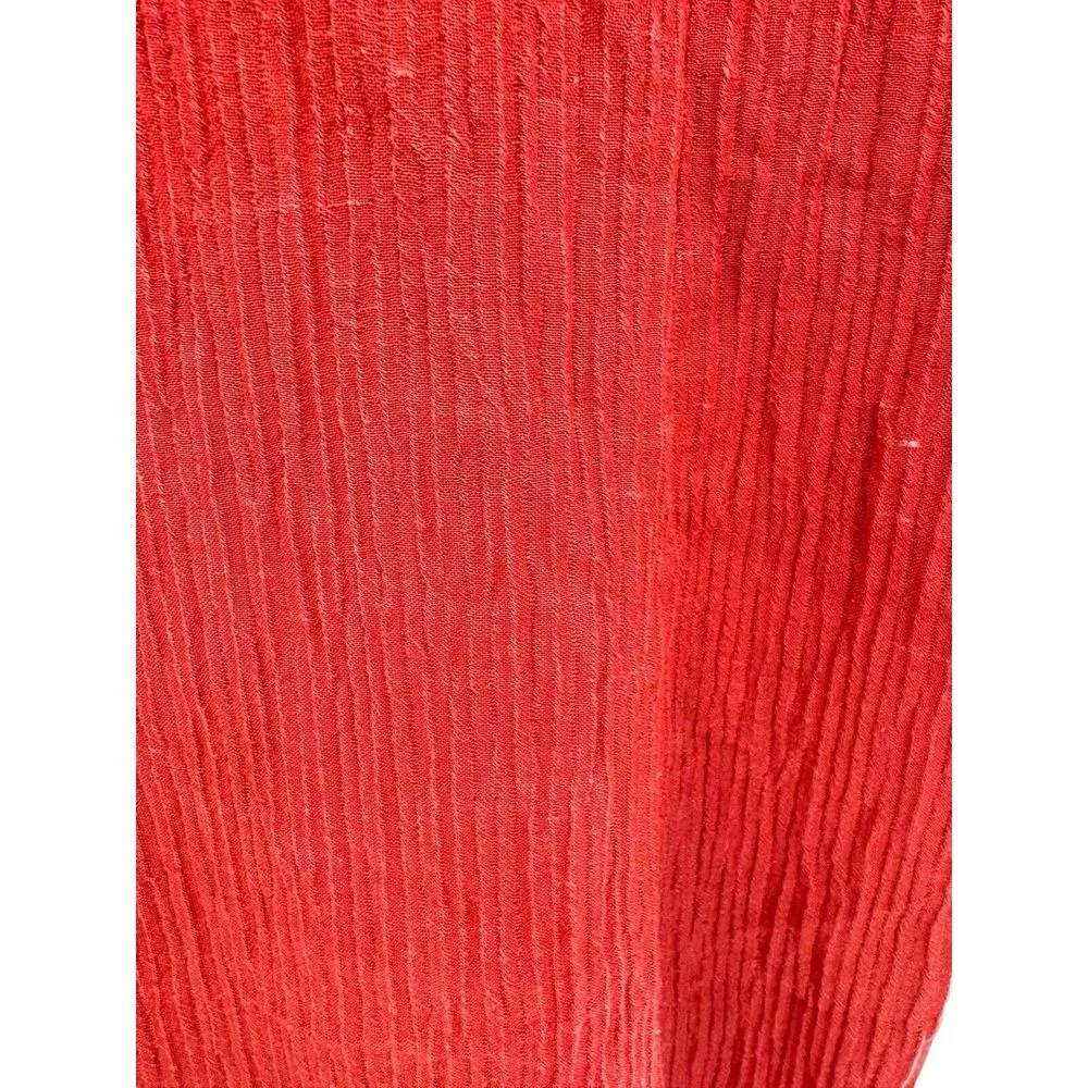 Soft Surroundings Size Medium Oceo Two Piece Set Pants Tunic Red Crinkle Gauze - Image 8