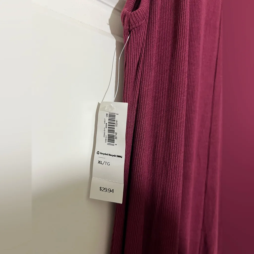 Old Navy Ribbed Burgundy A-Line Tank Dress - Image 5