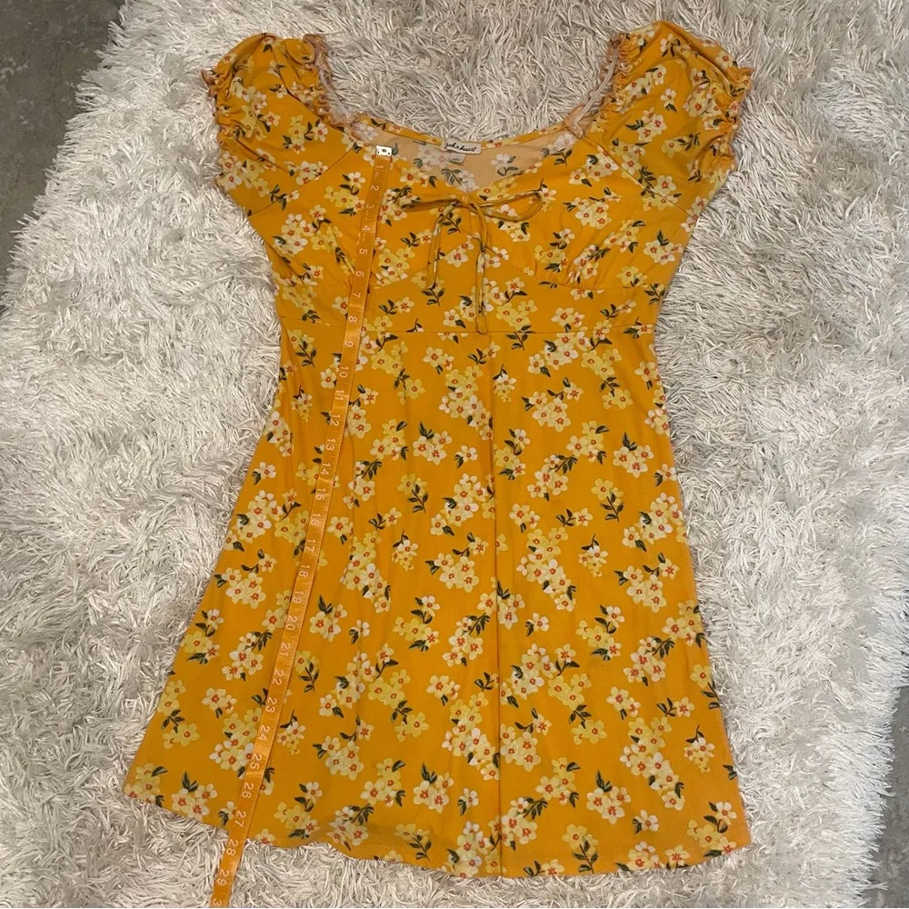 Derek Heart Orange Dress With Yellow Tone Flowers And Bow Size Large - Image 9