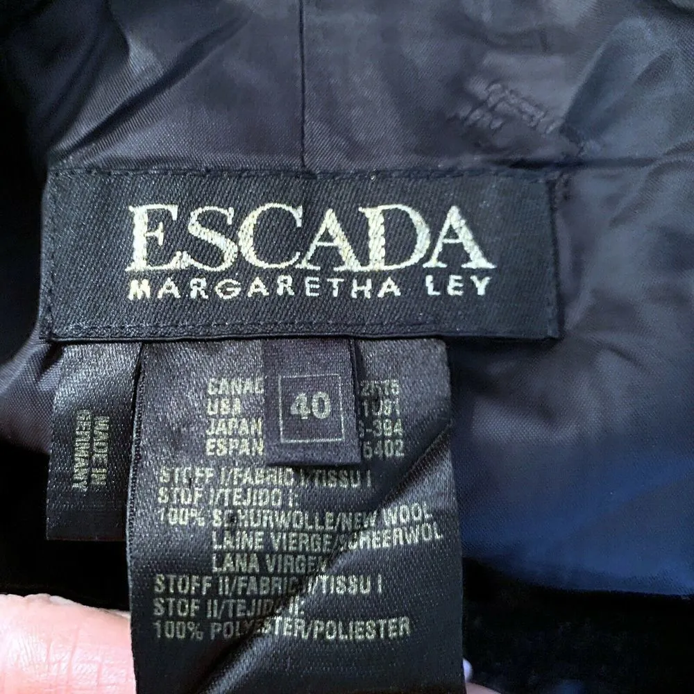 Escada Margaretha Ley Blazer Wool Black Size 40 - Image 3
