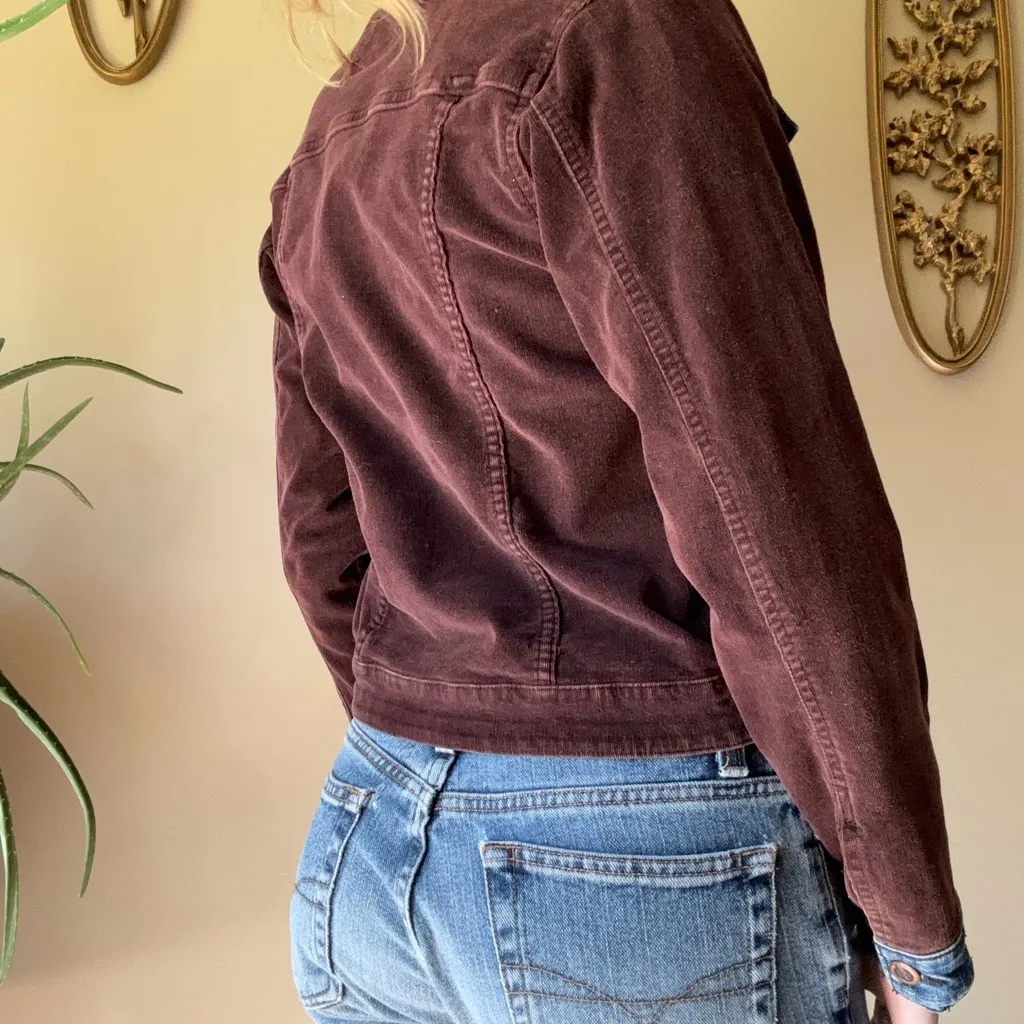 Vintage Corduroy & Denim Jacket Brown Size M - Image 4