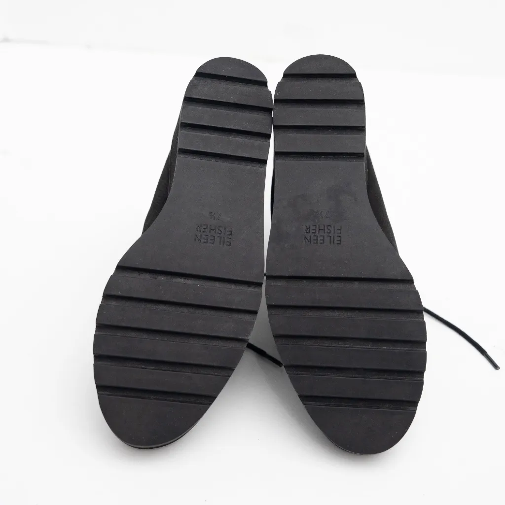 Eileen Fisher - Alpine Suede Lace-Up Wedge Booties - Image 8