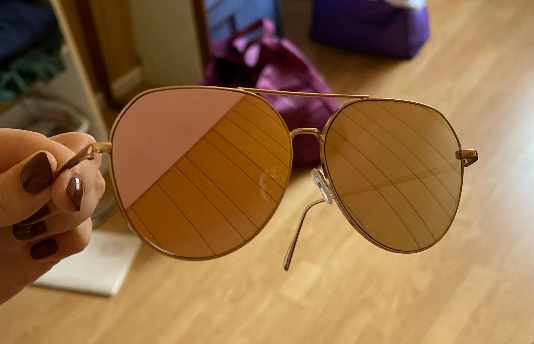 Rose Gold Mirrored Aviators - Image 2