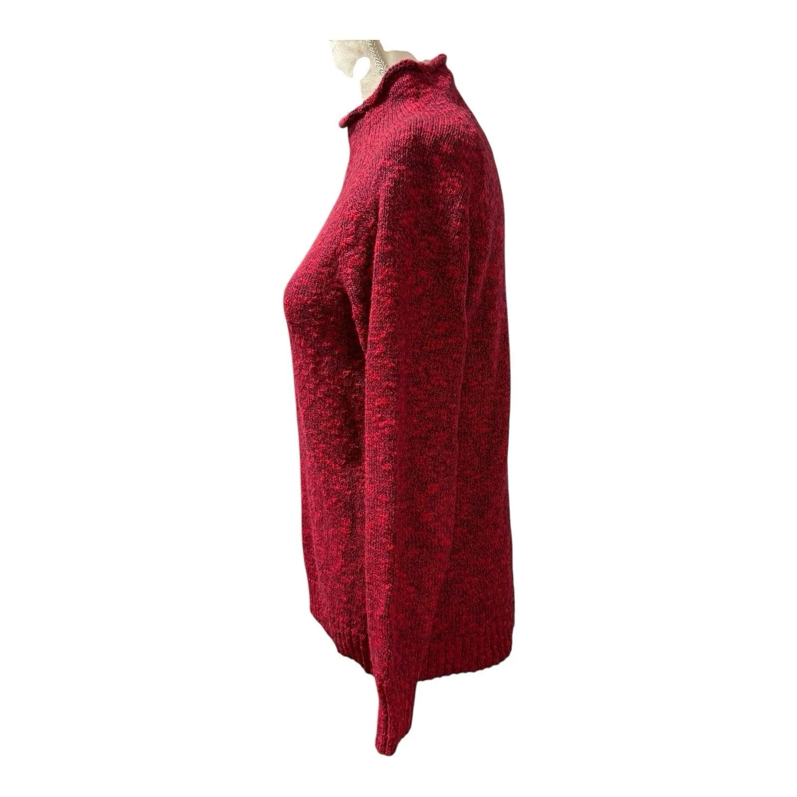 VTG L.L. Bean Wool Blend Pullover Knit Sweater Size S Made in USA Red - Image 5