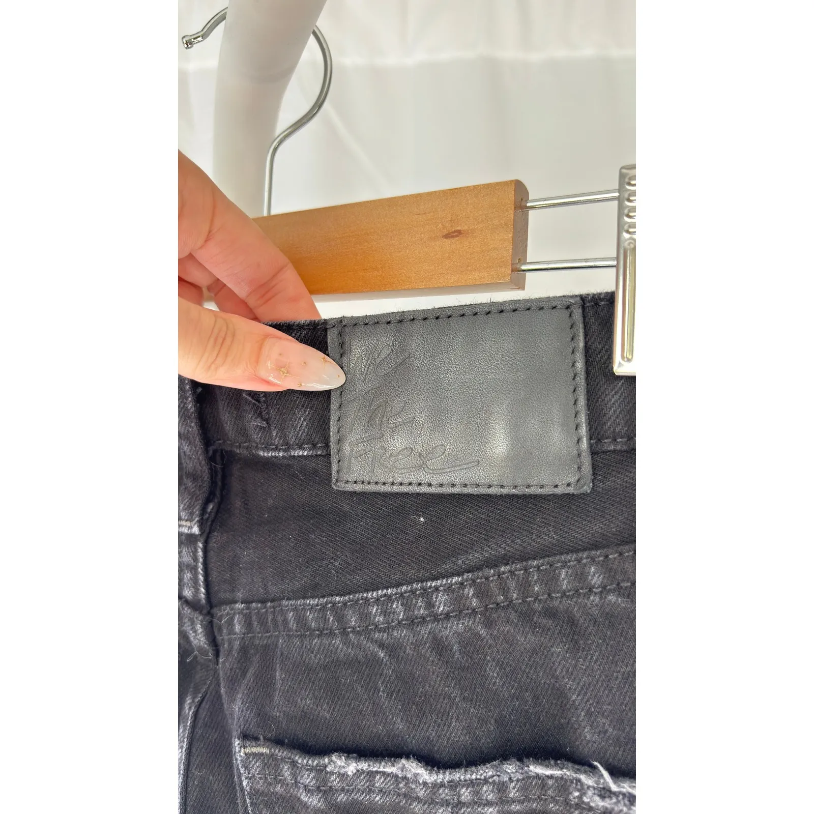 We The Free Black Distressed Ripped High Rise Straight Leg Jeans‎ Women's - Image 9